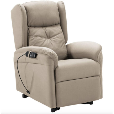 Fauteuil relevable de relaxation électrique 2 moteurs tissu Karola-Beige (1/5)