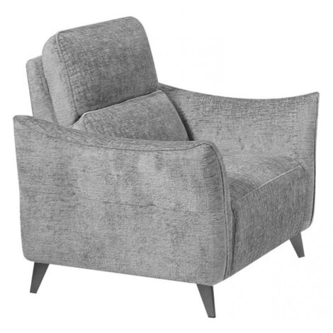 Canapé de relaxation électrique tissu chenillé doux et moelleux Bakay-Gris clair-1 place fauteuil
