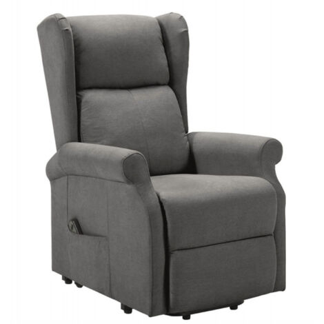 Fauteuil de relaxation et releveur électrique 1 moteur tissu Agora-Gris foncé (1/5)