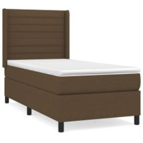 Sommier à lattes de lit avec matelas Marron foncé 90x190 (1/5)