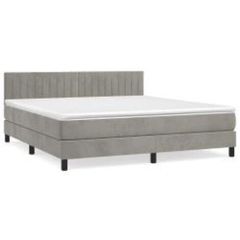 Sommier à lattes de lit et matelas Gris clair 160x200 Velours (1/5)