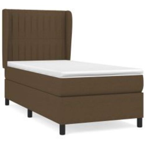 Sommier à lattes de lit avec matelas Marron foncé 90x190 (1/5)