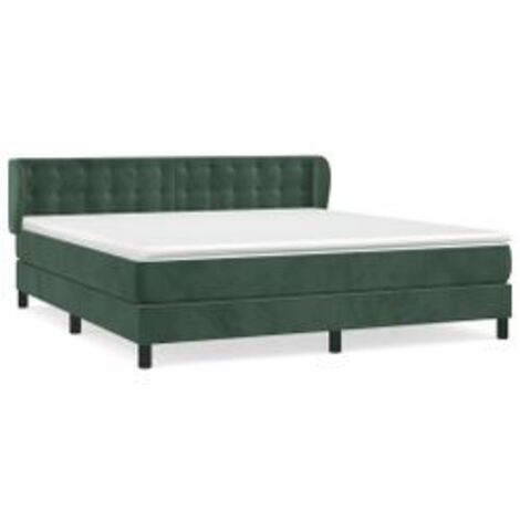 Sommier à lattes de lit et matelas Vert foncé 180x200 Velours (1/5)