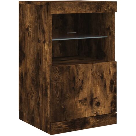 Buffet avec lumières LED chêne fumé 41x37x67 (1/5)