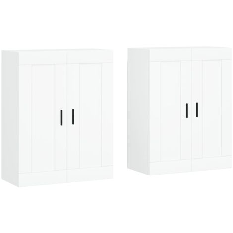 Armoires murales 2 pcs blanc bois d'ingénierie (1/5)