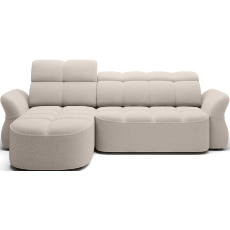 Canapé d’angle tissu CENTURY – Convertible et coffre angle gauche-Beige-angle gauche (1/5)