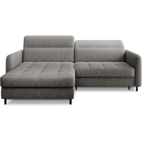 Petit canapé d’angle convertible tissu Kunder angle gauche-Gris-angle gauche (1/5)