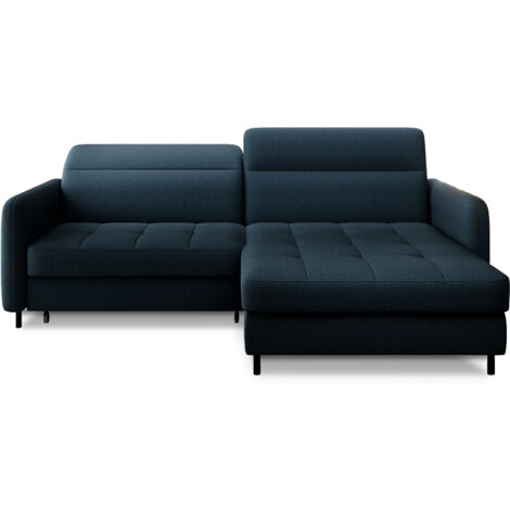 Petit canapé d’angle convertible tissu Kunder angle droit-Bleu pétrole-angle droit (1/5)