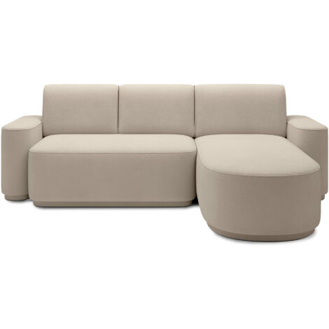 Canapé d’angle convertible tissu ARTUMO – Confort et élégance angle droit-Beige-angle droit (1/5)