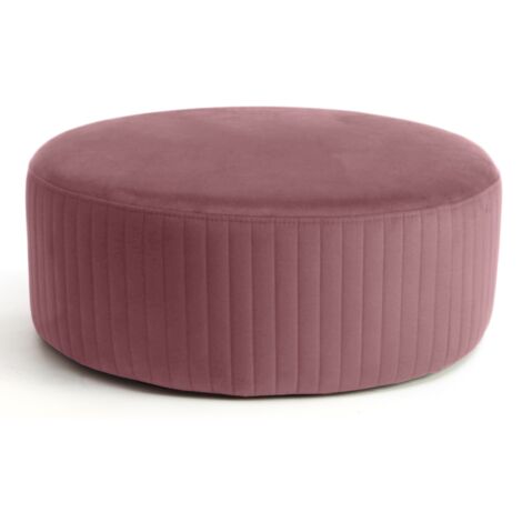 Pouf rond en velours KARA – Confort absolu-Rose