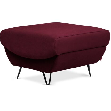 Pouf en velours ZURIK – Confort et praticité-Bordeaux (1/5)