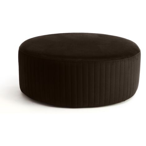 Pouf rond en velours KARA – Confort absolu-Marron