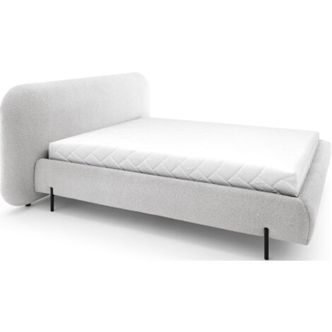 Lit coffre Booby prestige – Velours moderne et rangement optimisé-Gris clair-140x200 (1/5)