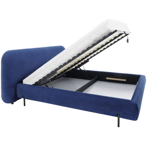 Lit coffre Booby prestige – Velours moderne et rangement optimisé-Bleu nuit-180x200 (1/5)