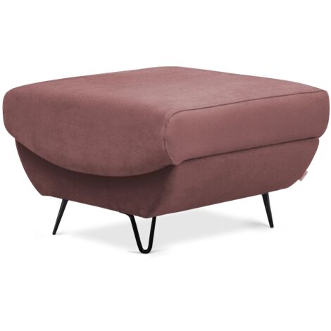 Pouf en velours ZURIK – Confort et praticité-Rose poudré (1/5)