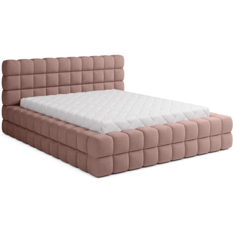 Lit avec coffre de rangement Kaizer prestige – Revêtement tissu capitonné-Rose clair-180x200 (1/5)