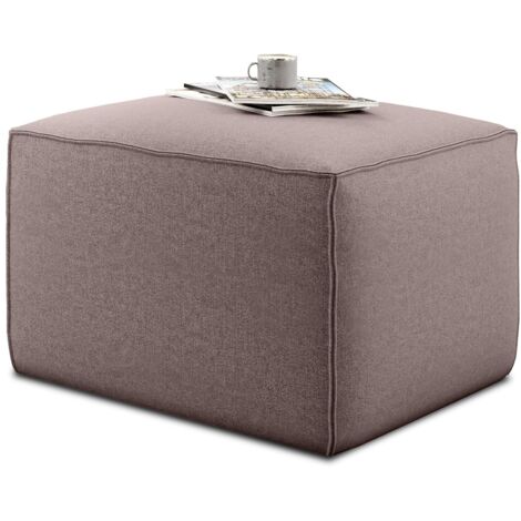 Pouf de salon en tissu WILACE – Élégant et confortable-Rose clair (1/5)