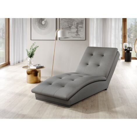 Chaise longue en tissu BORA – Confort allié à la modernité-Gris clair chiné (1/5)