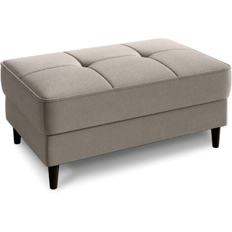 Pouf avec rangement en tissu BOZA-Marron clair (1/5)