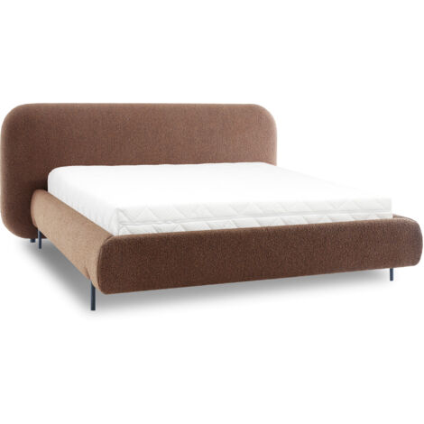 Lit coffre Booby prestige – Velours moderne et rangement optimisé-Marron-140x200 (1/5)