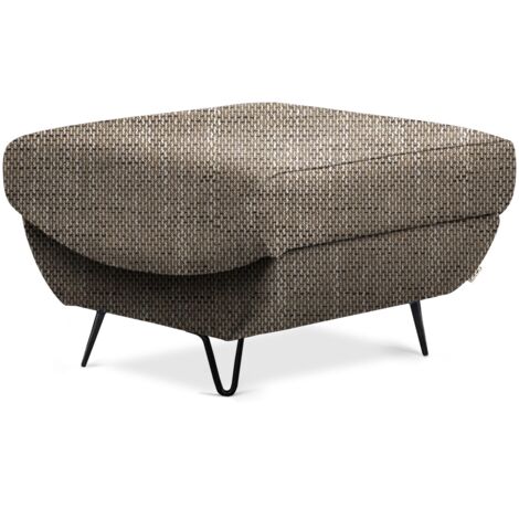 Pouf en tissu ZURIK – Élégance et praticité-Beige chiné (1/5)