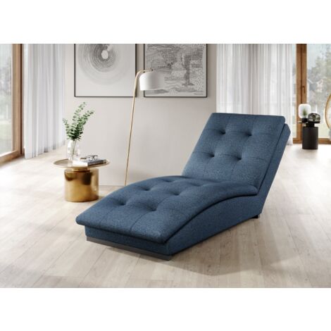 Chaise longue en tissu BORA – Confort allié à la modernité-Bleu charrette (1/5)