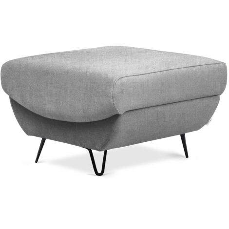 Pouf en tissu ZURIK – Élégance et praticité-Gris souris (1/5)