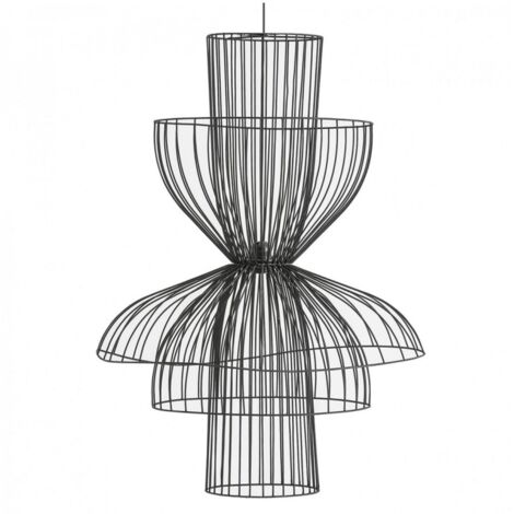 Lustre art déco métal noir Divin (1/3)
