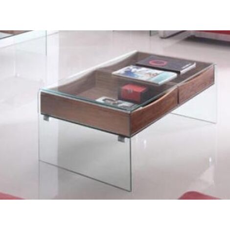 Table basse en Verre et Bois Verwood (1/2)