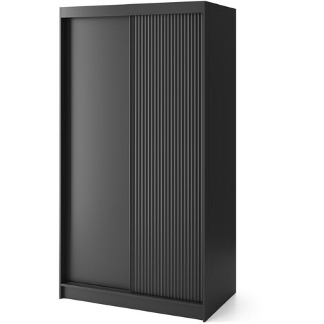 Armoire coulissante GAMA – Élégance noire & fonctionnalité contemporaine 120 cm-Largeur 120 cm (1/5)
