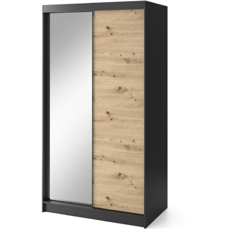 Armoire à portes coulissantes REVILA avec miroir – Élégance et fonctionnalité 120 cm-Largeur 120 cm (1/5)