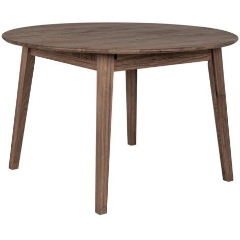 Table de salle à manger ronde extensible en Chêne marron METZ 118 -158cm (1/5)