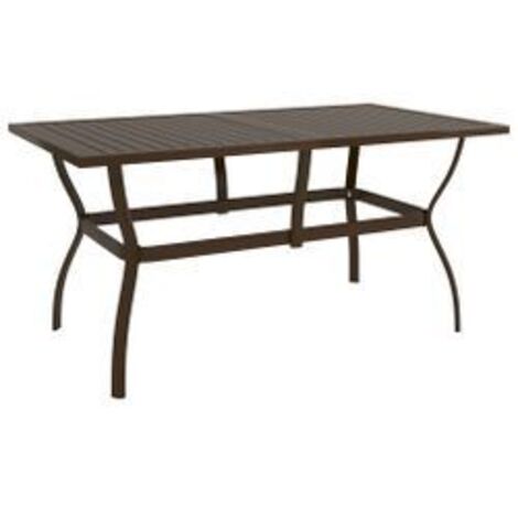 Table de jardin Marron 140x80x72 Acier (1/5)
