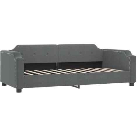 Lit de repos gris foncé 100x200 tissu (1/5)