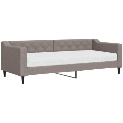 Lit de jour avec matelas taupe 80x200 tissu (1/5)