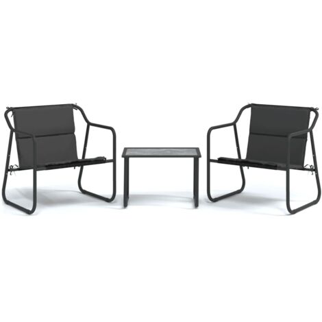 Salon de jardin avec coussins 3 pcs anthracite acier (1/5)
