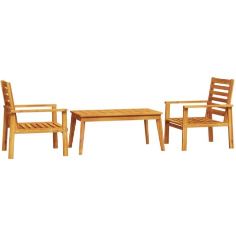 Ensemble de salon de jardin 3 pcs bois d'acacia solide (1/5)