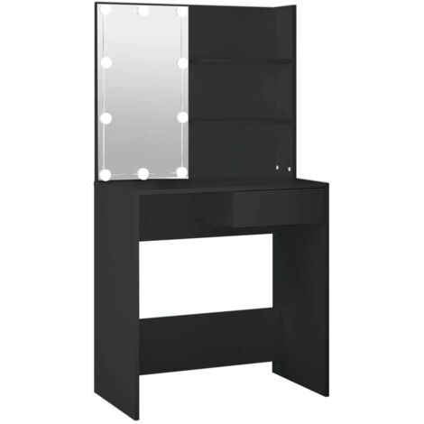 Coiffeuse avec LED noir 74,5x40x141 (1/5)