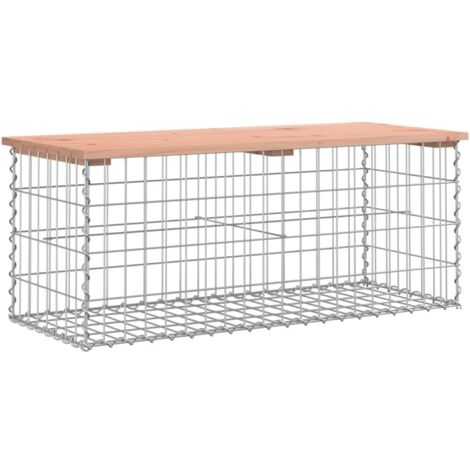 Banc de jardin design gabion 103x44x42 bois massif de douglas (1/5)