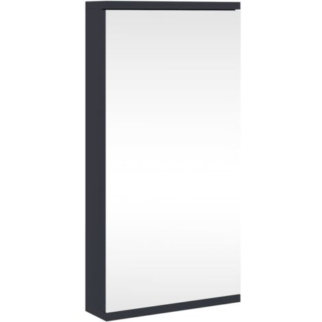 Armoire de bain à miroir d'angle gris 30x24x60 (1/5)