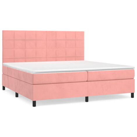 Sommier à lattes de lit avec matelas Rose 200x200 Velours (1/5)