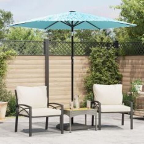 Parasol de jardin avec mât en acier bleu 223x223x213 (1/5)