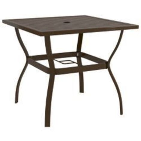 Table de jardin Marron 81,5x81,5x72 Acier (1/5)
