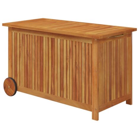 Boîte de rangement de jardin avec roues 90x50x58 Bois acacia (1/5)