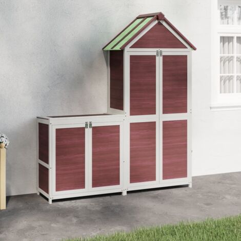 Ensemble de remise Ă outils de jardin 2 pcs moka pin massif (1/5)