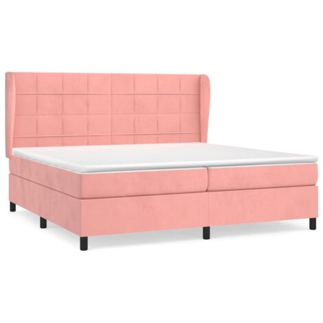 Sommier à lattes de lit avec matelas Rose 200x200 Velours (1/5)