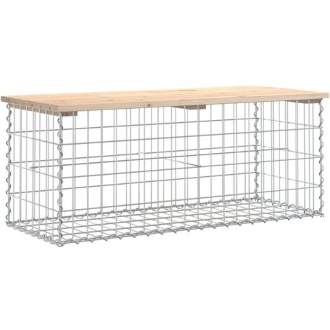 Banc de jardin design de gabion 103x44x42 bois massif de pin (1/5)