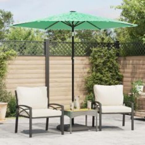 Parasol de jardin avec mât en acier vert 223x223x213 (1/5)