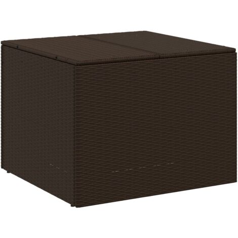 Coffre de jardin en résine tressée Zameno - Pratique et durable-Marron-Largeur 80 cm