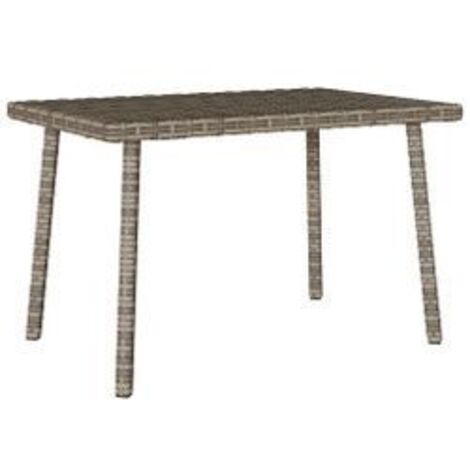 Table basse de jardin rectangulaire gris 60x40x37 rotin (1/5)